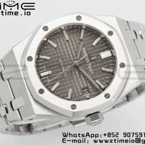 AP Royal Oak 41mm 15400 SS ZF 1:1 Best Edition Quadrante grigio testurizzato su bracciale SS V2 SA3120 Super Clone - Orologio Super Clone | 1:1 Best Version