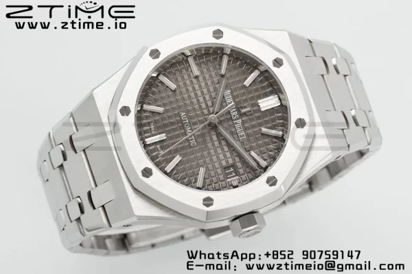 AP Royal Oak 41mm 15400 SS ZF 1:1 Best Edition Quadrante grigio testurizzato su bracciale SS V2 SA3120 Super Clone - Orologio Super Clone | 1:1 Best Version