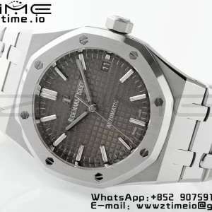 AP Royal Oak 41mm 15400 SS ZF 1:1 Best Edition Quadrante grigio testurizzato su bracciale SS V2 SA3120 Super Clone - Orologio Super Clone | 1:1 Best Version