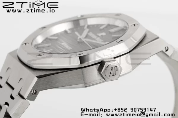AP Royal Oak 41mm 15400 SS ZF 1:1 Best Edition Quadrante grigio testurizzato su bracciale SS V2 SA3120 Super Clone - Orologio Super Clone | 1:1 Best Version