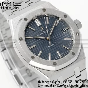 AP Royal Oak 37mm 15450 SS APSF 1:1 Best Edition Cadran bleu texturé sur bracelet SS SA3120 Super Clone V2 - Super Clone Watch | 1:1 Best Version