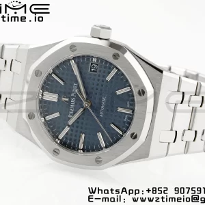 AP Royal Oak 37mm 15450 SS APSF 1:1 Best Edition Cadran bleu texturé sur bracelet SS SA3120 Super Clone V2 - Super Clone Watch | 1:1 Best Version
