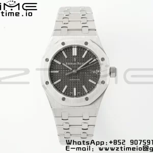 AP Royal Oak 37mm 15450 SS APSF 1:1 Best Edition Gray Textured Dial on SS Bracelet SA3120 Super Clone V2 - Super Clone Watch | 1:1 Best Version