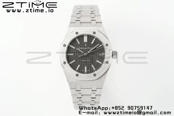 AP Royal Oak 37mm 15450 SS APSF 1:1 Best Edition Gray Textured Dial on SS Bracelet SA3120 Super Clone V2 - Super Clone Watch | 1:1 Best Version