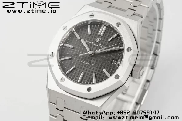AP Royal Oak 37mm 15450 SS APSF 1:1 Best Edition Gray Textured Dial on SS Bracelet SA3120 Super Clone V2 - Super Clone Watch | 1:1 Best Version