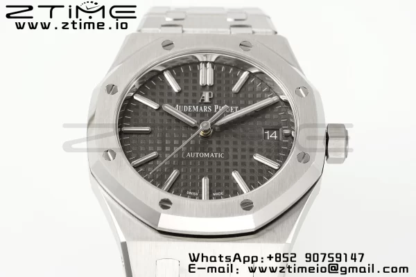 AP Royal Oak 37mm 15450 SS APSF 1:1 Best Edition Gray Textured Dial on SS Bracelet SA3120 Super Clone V2 - Super Clone Watch | 1:1 Best Version