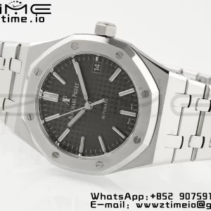 AP Royal Oak 37mm 15450 SS APSF 1:1 Best Edition Gray Textured Dial on SS Bracelet SA3120 Super Clone V2 - Super Clone Watch | 1:1 Best Version