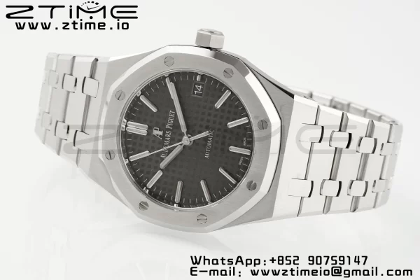 AP Royal Oak 37mm 15450 SS APSF 1:1 Best Edition Gray Textured Dial on SS Bracelet SA3120 Super Clone V2 - Super Clone Watch | 1:1 Best Version