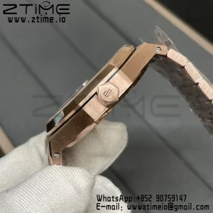 AP Royal Oak 37mm 15454 Frosted RG APSF 1:1 Best Edition RG Textured Dial on Frosted RG Bracelet SA3120 Super Clone V2 - Super Clone Watch | 1:1 Best Version
