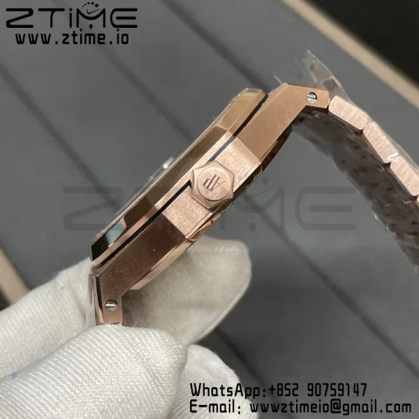 AP Royal Oak 37mm 15454 Frosted RG APSF 1:1 Best Edition RG Textured Dial on Frosted RG Bracelet SA3120 Super Clone V2 - Super Clone Watch | 1:1 Best Version
