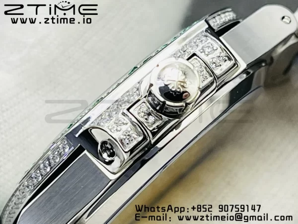 PATEK PHILIPPE Nautilus 7118 Ladies Green/White Diamonds GRF 1:1 Best Edition Full Diamonds Dial on Full Diamonds Bracelet 324CS - Super Clone Watch | 1:1 Best Version