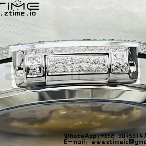 PATEK PHILIPPE Nautilus 7118 Ladies Green/White Diamonds GRF 1:1 Best Edition Full Diamonds Dial on Full Diamonds Bracelet 324CS - Super Clone Watch | 1:1 Best Version