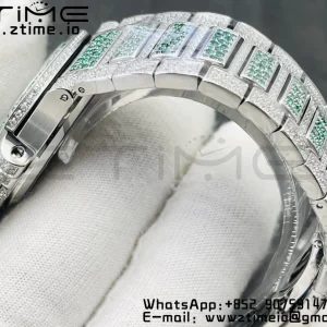 PATEK PHILIPPE Nautilus 7118 Ladies Green/White Diamonds GRF 1:1 Best Edition Full Diamonds Dial on Full Diamonds Bracelet 324CS - Super Clone Watch | 1:1 Best Version