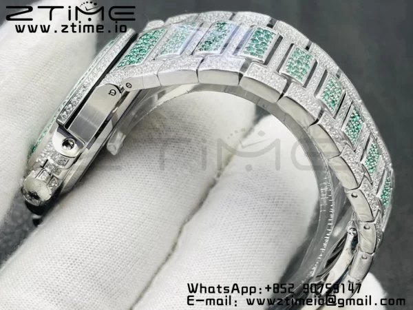 PATEK PHILIPPE Nautilus 7118 Ladies Green/White Diamonds GRF 1:1 Best Edition Full Diamonds Dial on Full Diamonds Bracelet 324CS - Super Clone Watch | 1:1 Best Version