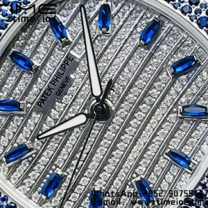 PATEK PHILIPPE Nautilus 7118 レディース ブルー/ホワイトダイヤモンド GRF 1:1ベストエディション フルダイヤモンドダイヤル・フルダイヤモンドブレスレット 324CS - スーパークローンウォッチ｜1:1ベストバージョン