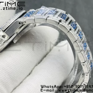 PATEK PHILIPPE Nautilus 7118 レディース ブルー/ホワイトダイヤモンド GRF 1:1ベストエディション フルダイヤモンドダイヤル・フルダイヤモンドブレスレット 324CS - スーパークローンウォッチ｜1:1ベストバージョン