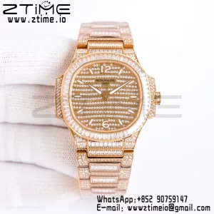 PATEK PHILIPPE Nautilus 7118 Ladies RG Diamonds GRF 1:1 Best Edition Full Diamonds Dial on Full Diamonds  Bracelet 324CS - Super Clone Watch | 1:1 Best Version