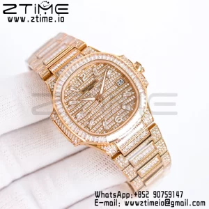 PATEK PHILIPPE Nautilus 7118 Ladies RG Diamonds GRF 1:1 Best Edition Full Diamonds Dial on Full Diamonds  Bracelet 324CS - Super Clone Watch | 1:1 Best Version