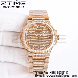 PATEK PHILIPPE Nautilus 7118 Ladies RG Diamonds GRF 1:1 Best Edition Full Diamonds Dial on Full Diamonds  Bracelet 324CS - Super Clone Watch | 1:1 Best Version