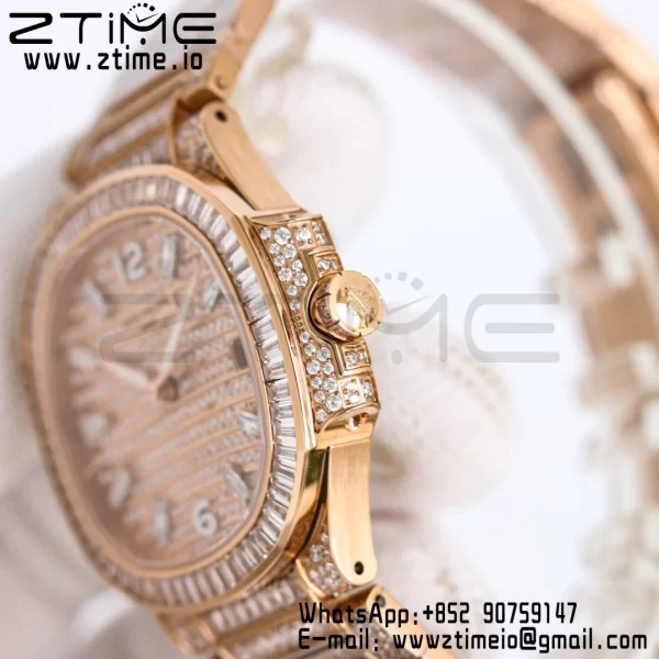 PATEK PHILIPPE Nautilus 7118 Ladies RG Diamonds GRF 1:1 Best Edition Full Diamonds Dial on Full Diamonds  Bracelet 324CS - Super Clone Watch | 1:1 Best Version