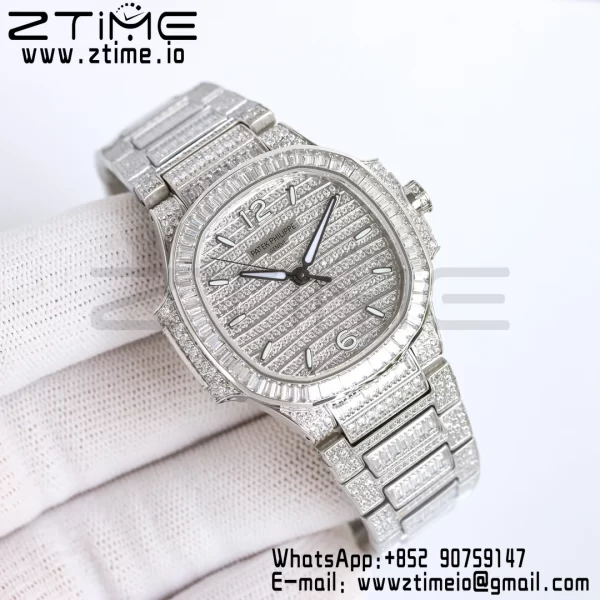 PATEK PHILIPPE Nautilus 7118 Hyvät Valkoiset timantit GRF 1:1 Best Edition Full Diamonds Dial Full Diamonds rannekorun 324CS - Super Clone Watch | 1:1 Paras versio