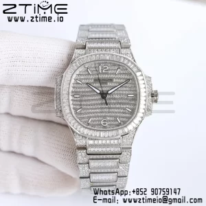 PATEK PHILIPPE Nautilus 7118 Ladies White Diamonds GRF 1:1 Best Edition Full Diamonds Dial on Full Diamonds  Bracelet 324CS - Super Clone Watch | 1:1 Best Version