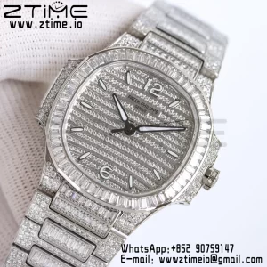 PATEK PHILIPPE Nautilus 7118 Hyvät Valkoiset timantit GRF 1:1 Best Edition Full Diamonds Dial Full Diamonds rannekorun 324CS - Super Clone Watch | 1:1 Paras versio