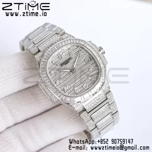 PATEK PHILIPPE Nautilus 7118 Hyvät Valkoiset timantit GRF 1:1 Best Edition Full Diamonds Dial Full Diamonds rannekorun 324CS - Super Clone Watch | 1:1 Paras versio