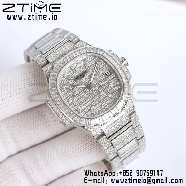 PATEK PHILIPPE Nautilus 7118 Hyvät Valkoiset timantit GRF 1:1 Best Edition Full Diamonds Dial Full Diamonds rannekorun 324CS - Super Clone Watch | 1:1 Paras versio