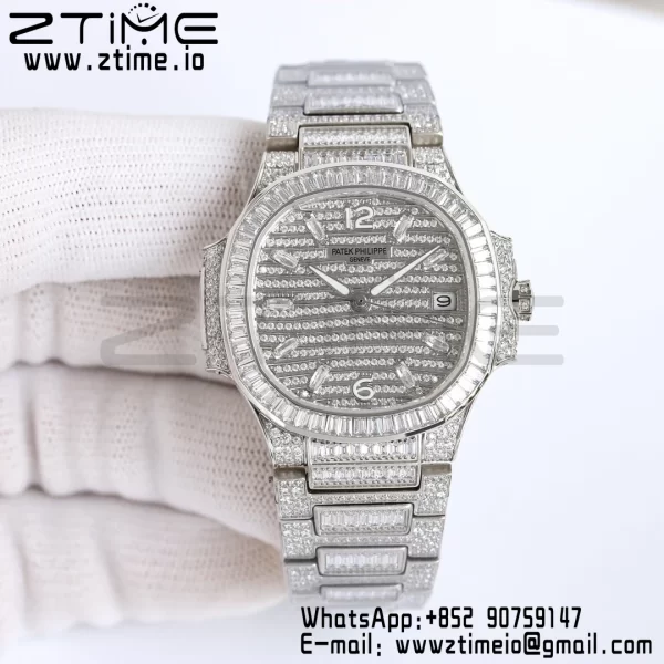 PATEK PHILIPPE Nautilus 7118 Hyvät Valkoiset timantit GRF 1:1 Best Edition Full Diamonds Dial Full Diamonds rannekorun 324CS - Super Clone Watch | 1:1 Paras versio