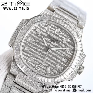 PATEK PHILIPPE Nautilus 7118 Hyvät Valkoiset timantit GRF 1:1 Best Edition Full Diamonds Dial Full Diamonds rannekorun 324CS - Super Clone Watch | 1:1 Paras versio