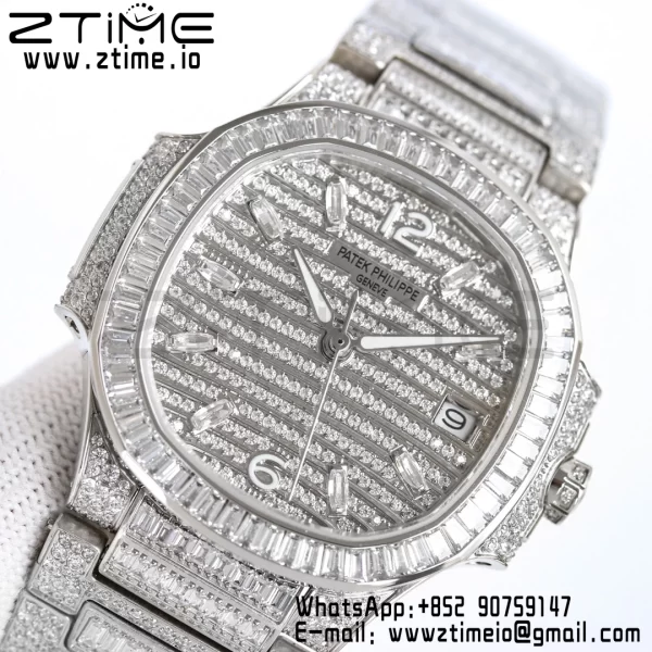 PATEK PHILIPPE Nautilus 7118 Hyvät Valkoiset timantit GRF 1:1 Best Edition Full Diamonds Dial Full Diamonds rannekorun 324CS - Super Clone Watch | 1:1 Paras versio