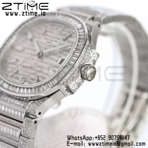 PATEK PHILIPPE Nautilus 7118 Hyvät Valkoiset timantit GRF 1:1 Best Edition Full Diamonds Dial Full Diamonds rannekorun 324CS - Super Clone Watch | 1:1 Paras versio