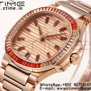 PATEK PHILIPPE Nautilus 7118 Ladies RG Orange Diamonds GRF 1:1 Best Edition RG Dial on RG Bracelet 324CS - Super Clone Watch | 1:1 Best Version