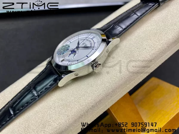 PATEK PHILIPPE Annual Calendar Complications 5396 SS GRF Best Edition White Dial Blue Markers on Leather Strap A324 - Super Clone Watch | 1:1 Best Version