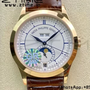 PATEK PHILIPPE Annual Calendar Complications 5396 RG GRF Best Edition White Dial Blue Markers on Leather strap A324 - Super Clone Watch | 1:1 Best Version