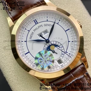 PATEK PHILIPPE Annual Calendar Complications 5396 RG GRF Best Edition White Dial Blue Markers on Leather strap A324 - Super Clone Watch | 1:1 Best Version