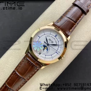 PATEK PHILIPPE Annual Calendar Complications 5396 RG GRF Best Edition White Dial Blue Markers on Leather strap A324 - Super Clone Watch | 1:1 Best Version