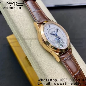 PATEK PHILIPPE Annual Calendar Complications 5396 RG GRF Best Edition White Dial Blue Markers on Leather strap A324 - Super Clone Watch | 1:1 Best Version
