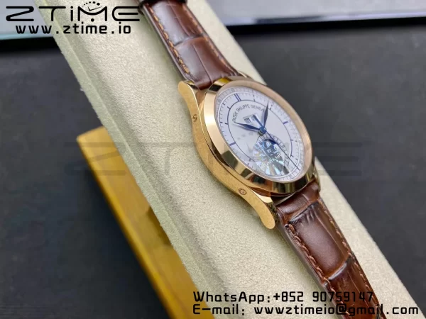 PATEK PHILIPPE Annual Calendar Complications 5396 RG GRF Best Edition White Dial Blue Markers on Leather strap A324 - Super Clone Watch | 1:1 Best Version