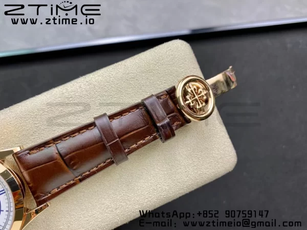 PATEK PHILIPPE Annual Calendar Complications 5396 RG GRF Best Edition White Dial Blue Markers on Leather strap A324 - Super Clone Watch | 1:1 Best Version