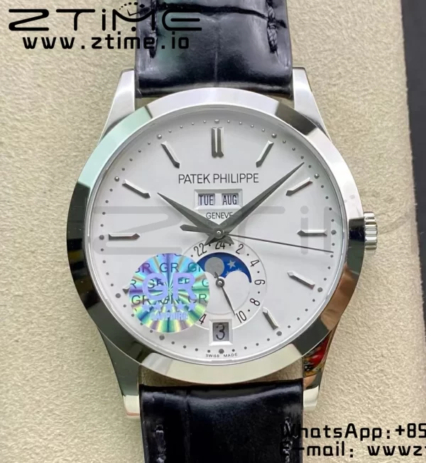 PATEK PHILIPPE Annual Calendar Complications 5396 SS GRF Best Edition White Dial on Leather Strap A324 - Super Clone Watch | 1:1 Best Version