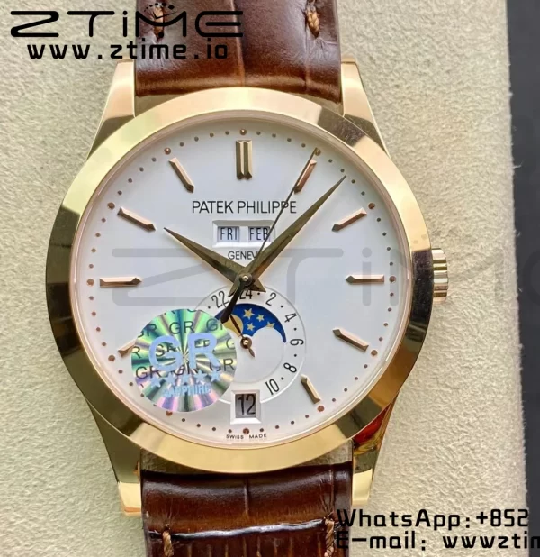 PATEK PHILIPPE Annual Calendar Complications 5396 RG GRF Best Edition White Dial on Leather strap A324 - Super Clone Watch | 1:1 Best Version