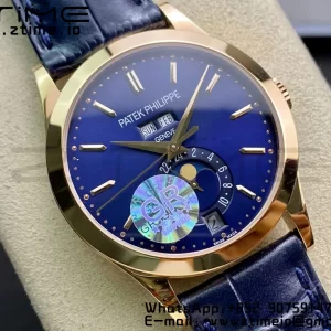 PATEK PHILIPPE Annual Calendar Complications 5396 RG GRF Best Edition Blue Dial on Leather Strap A324 - Super Clone Watch | 1:1 Best Version