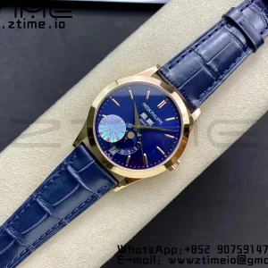 PATEK PHILIPPE Annual Calendar Complications 5396 RG GRF Best Edition Blue Dial on Leather Strap A324 - Super Clone Watch | 1:1 Best Version