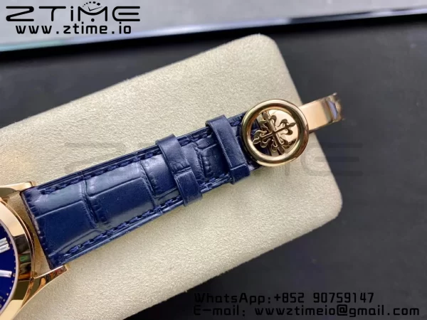パテック フィリップ アニュアルカレンダー コンプリケーション 5396 RG GRF ベストエディション ブルーダイアル Tクリスタルマーカー レザーストラップ A324 - スーパークローンウォッチ｜1:1 ベストバージョン