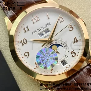 PATEK PHILIPPE Annual Calendar Complications 5396 RG GRF Best Edition White Dial Numbers Markers on Leather Strap A324 - Super Clone Watch | 1:1 Best Version