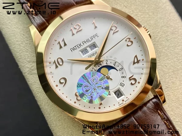 PATEK PHILIPPE Annual Calendar Complications 5396 RG GRF Best Edition White Dial Numbers Markers on Leather Strap A324 - Super Clone Watch | 1:1 Best Version