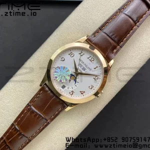 PATEK PHILIPPE Annual Calendar Complications 5396 RG GRF Best Edition White Dial Numbers Markers on Leather Strap A324 - Super Clone Watch | 1:1 Best Version