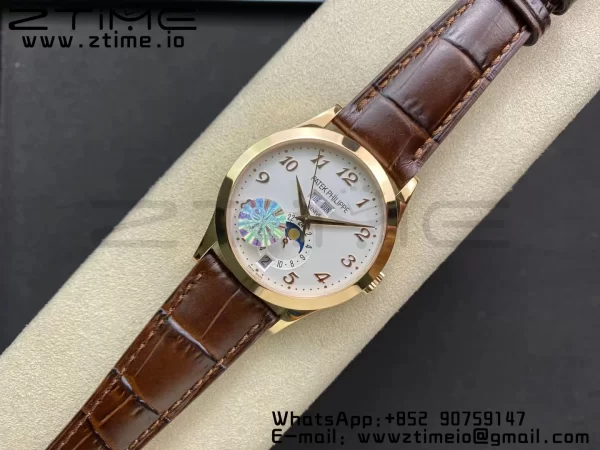 PATEK PHILIPPE Annual Calendar Complications 5396 RG GRF Best Edition White Dial Numbers Markers on Leather Strap A324 - Super Clone Watch | 1:1 Best Version